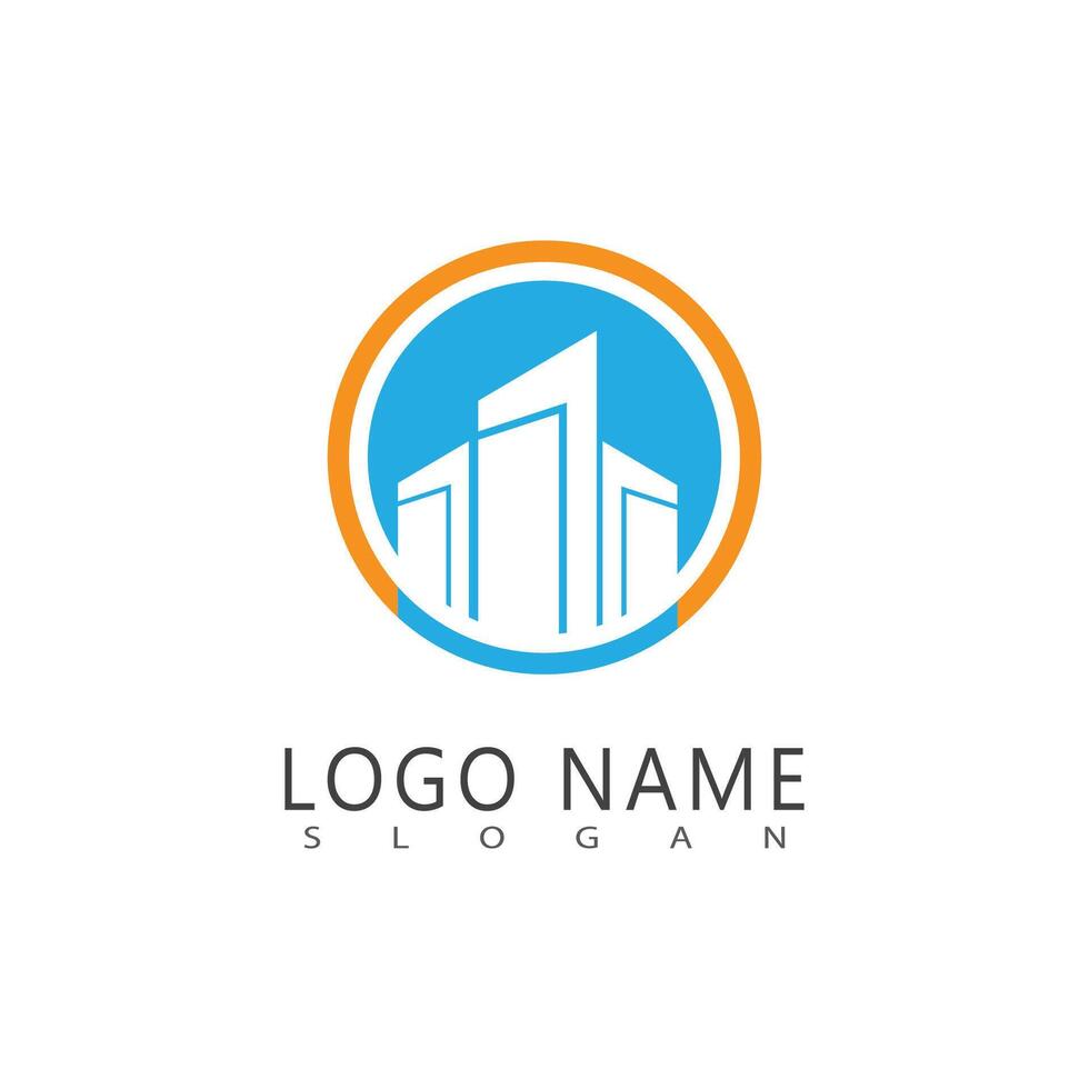 Stylized City line logo symbol vector