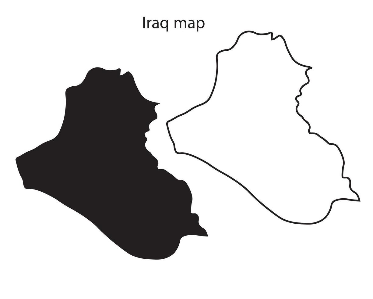 Iraq map silhouette, editable isolated design vector