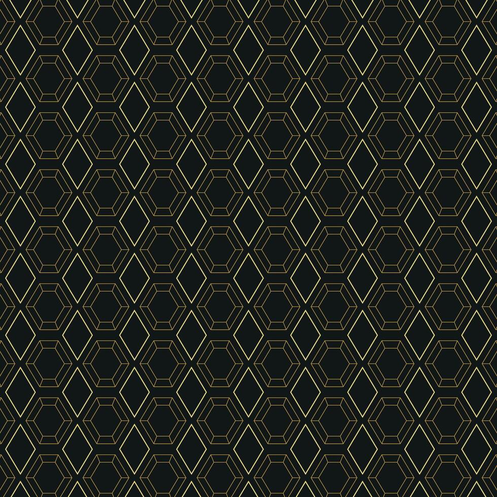 Minimalist Art Deco Geometric Pattern with Gold Diamond Lines on Black Background. Elegant Luxury Design. art vector