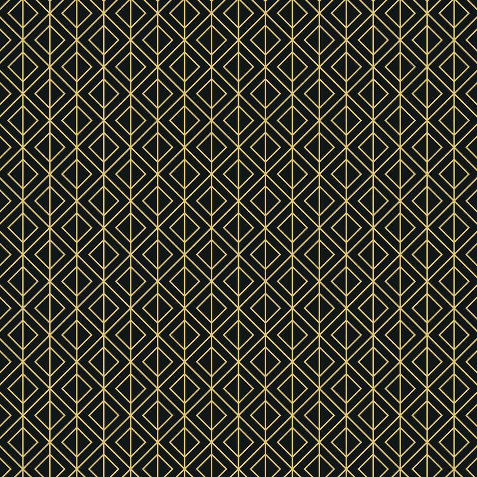 Minimalist Art Deco Geometric Pattern with Gold Diamond Lines on Black Background. Elegant Luxury Design. deco art vector