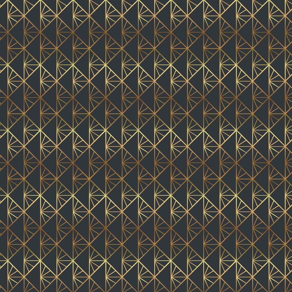 Geometric gold pattern art deco design. Luxury Geometric Triangle Pattern Design. Elegant Luxury Geometric Triangle Pattern with Gold Lines on Dark Background for Premium Design and Branding vector