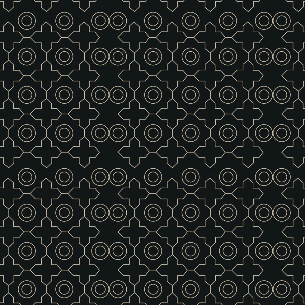 Seamless Geometric Gold Line Pattern on Black Background. Modern Luxury Abstract Design vector