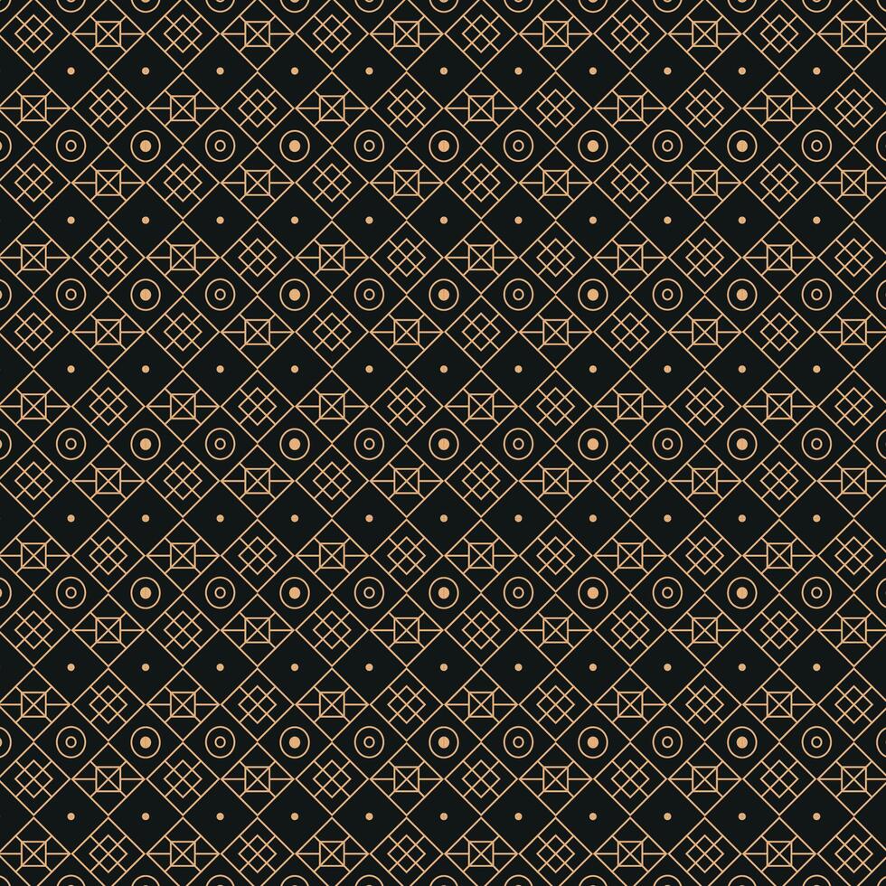 Luxury Geometric Seamless Pattern with Gold Lines on Dark Blue Background. Elegant Islamic or Art Deco Style Design. line art pattern vector