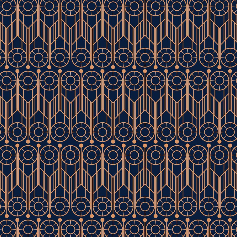 Elegant Art Deco Pattern in Gold. line art vector