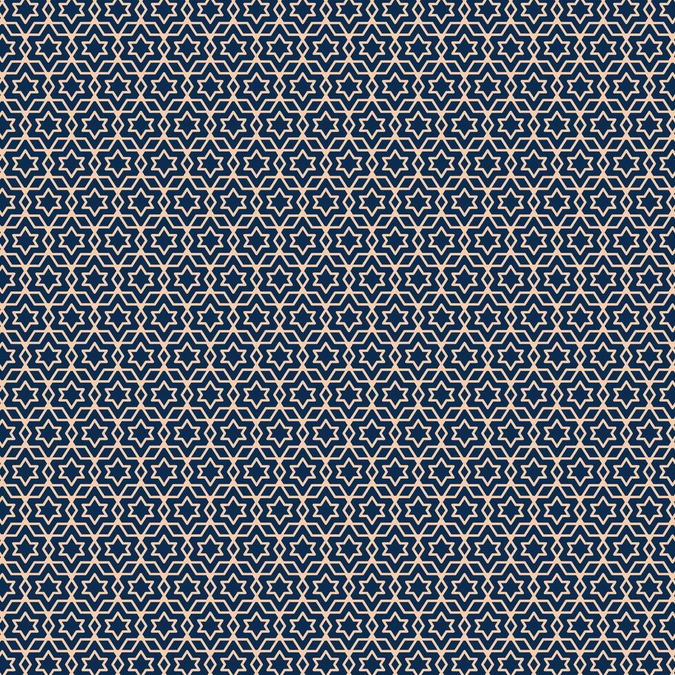 Luxury Geometric Seamless Pattern with Gold Lines on Dark Blue Background. Elegant Islamic or Art Deco Style Design. Islamic pattern vector