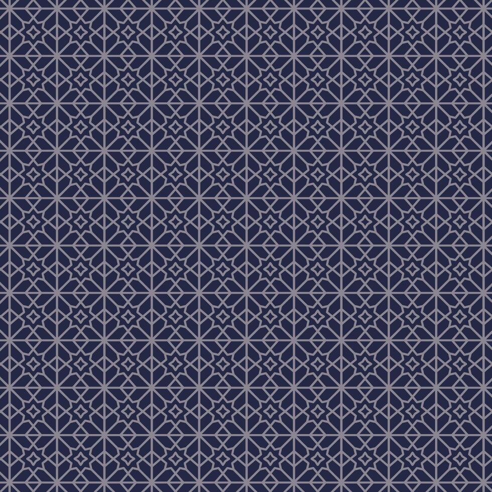 Luxury Geometric Seamless Pattern with Gold Lines on Dark Blue Background. Elegant Islamic or Art Deco Style Design. Art deco vector