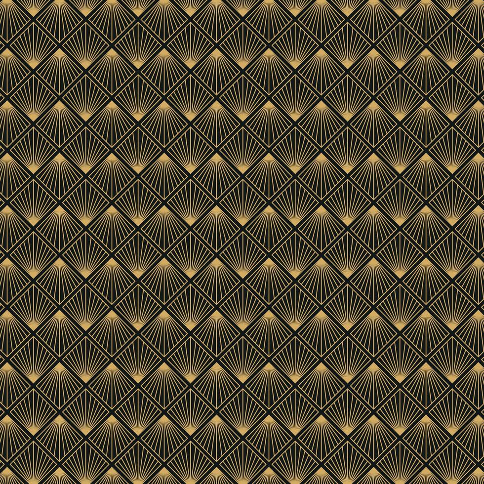 Elegant Art Deco Geometric Pattern. Elegant gold geometric pattern on black background. Geometric golden luxury pattern assemble. vector