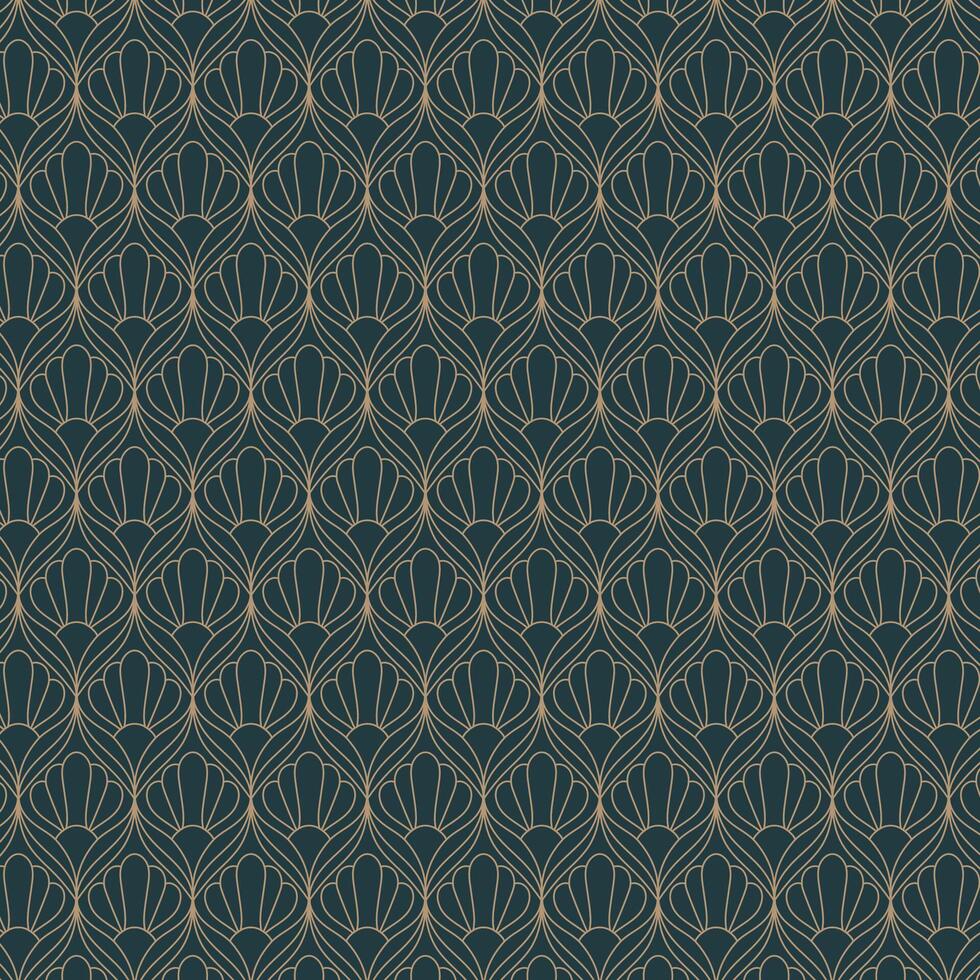 Elegant Art Deco Geometric Pattern in Gold and Navy Blue. pattern vector