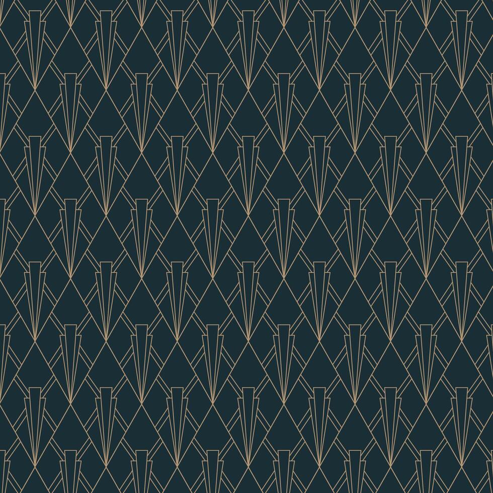 Elegant Art Deco Geometric Pattern in Gold. deco art pattern vector