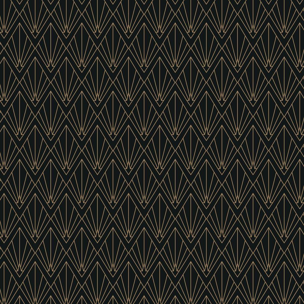 Elegant Art Deco Geometric Pattern. Elegant gold geometric pattern on black background. Geometric golden luxury pattern assemble. deco pattern vector