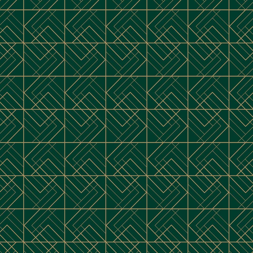 Elegant Art Deco Geometric Pattern. Elegant gold geometric pattern on black background. Geometric golden luxury pattern assemble. green vector