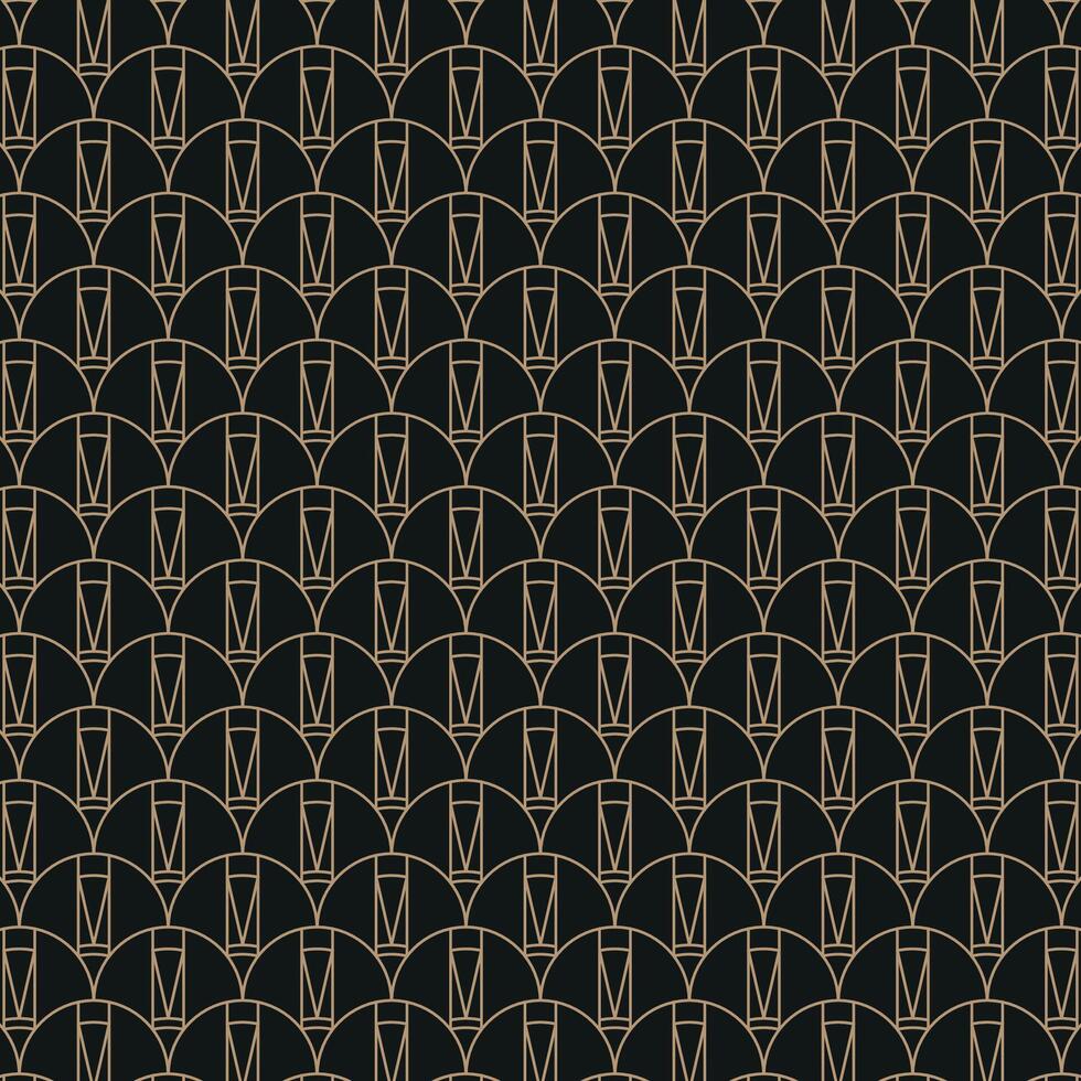 Elegant Art Deco Geometric Pattern. Elegant gold geometric pattern on black background. Geometric golden luxury pattern assemble. art deco vector