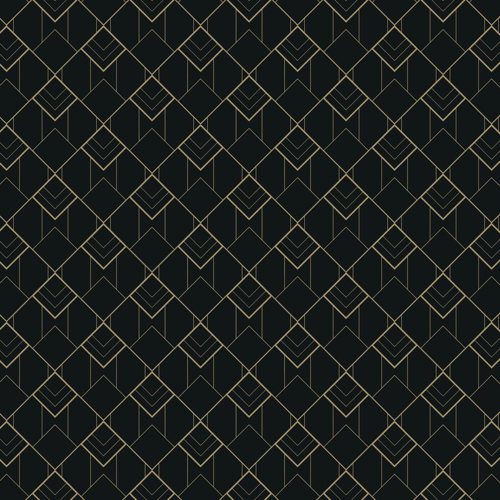 Elegant Art Deco Geometric Pattern. Elegant gold geometric pattern on black background. Geometric golden luxury pattern assemble. art decorative vector