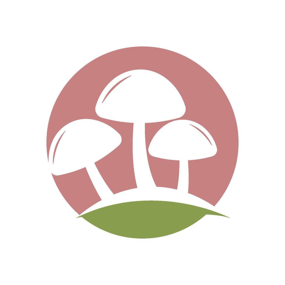 mushroom illustration logo design vector