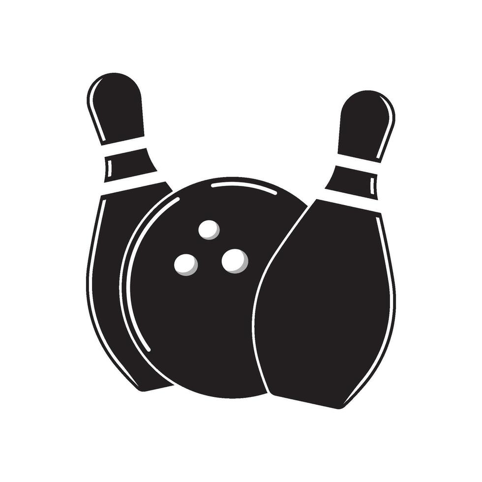 Bowling logo flat design template vector