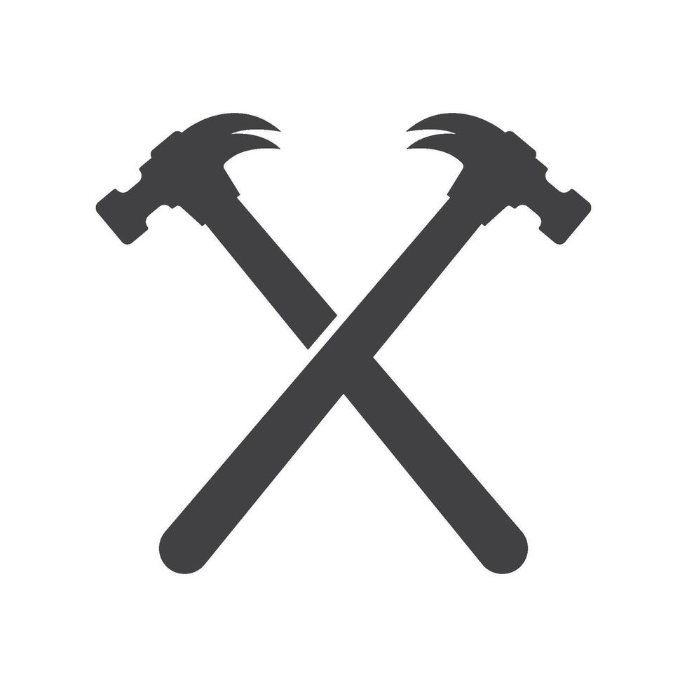 Hammer logo icon design vector