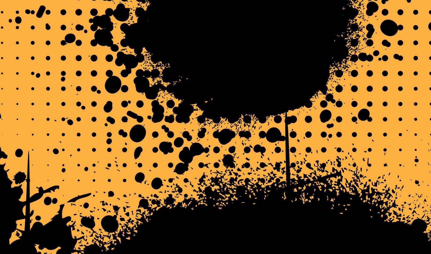 a black and orange background with a dot pattern vector