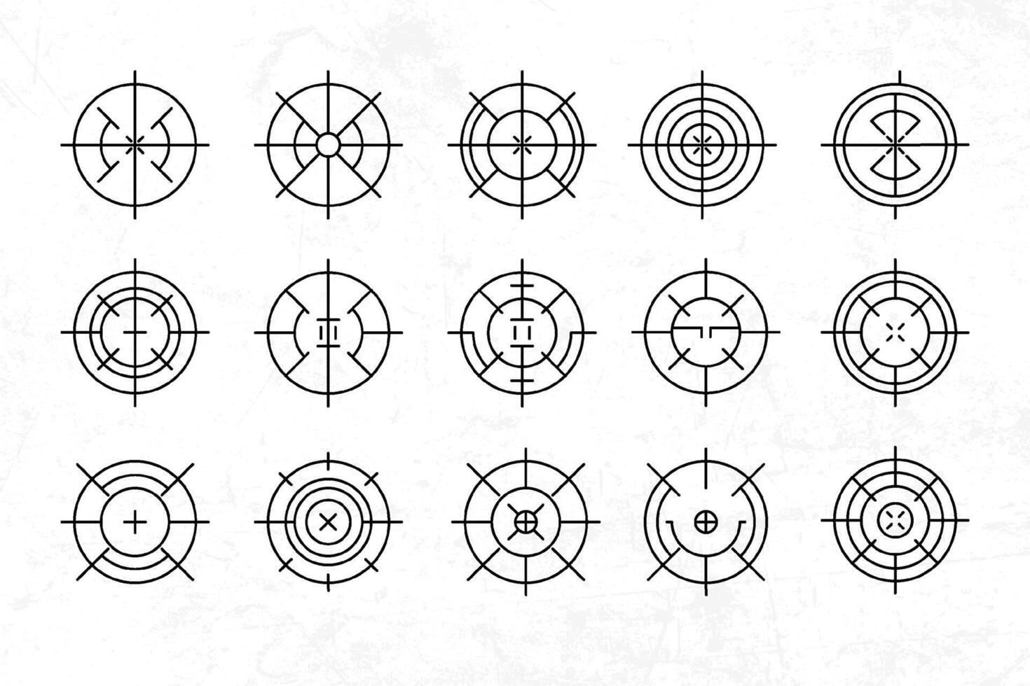a set of different types of circles on a white background vector