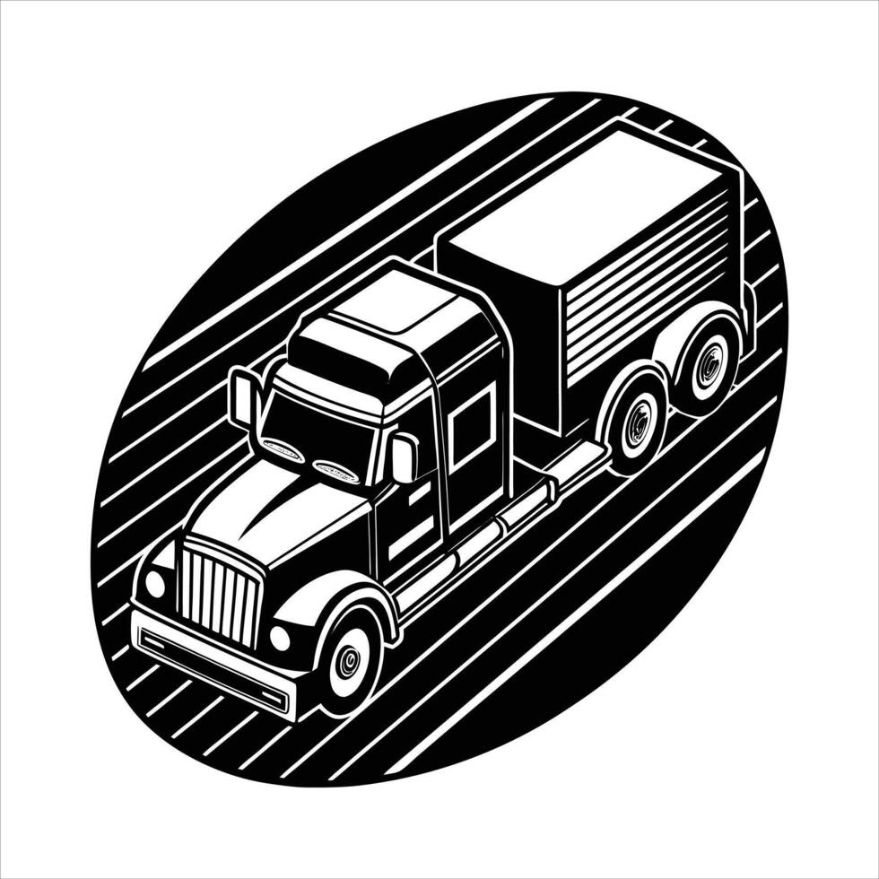 Semi Truck on Highway vector