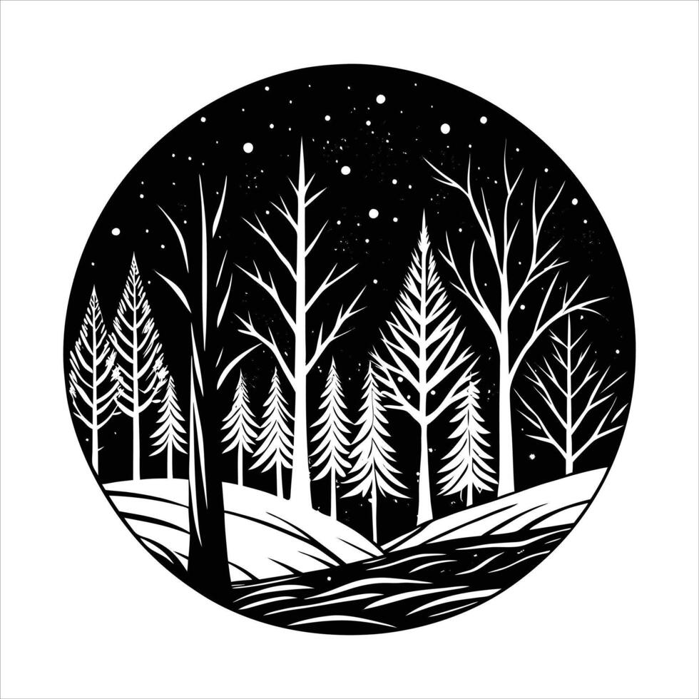 Forest Minimalist and Simple Silhouette vector