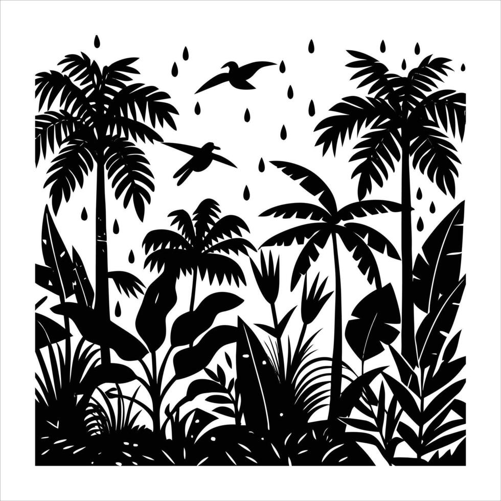 Rainforest Rain Shower vector