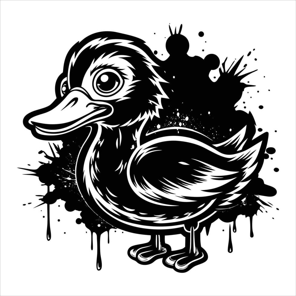 graffiti duckling urban vector