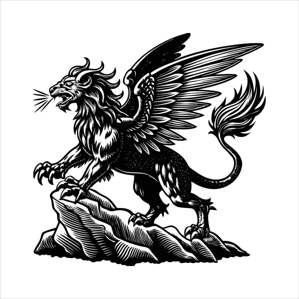 Gryphon Rampant Griffin Coat vector