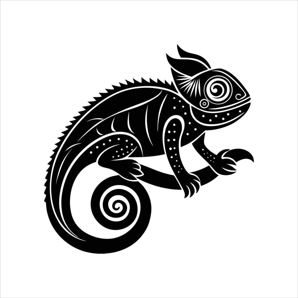 minimalist chameleon clean lines vector