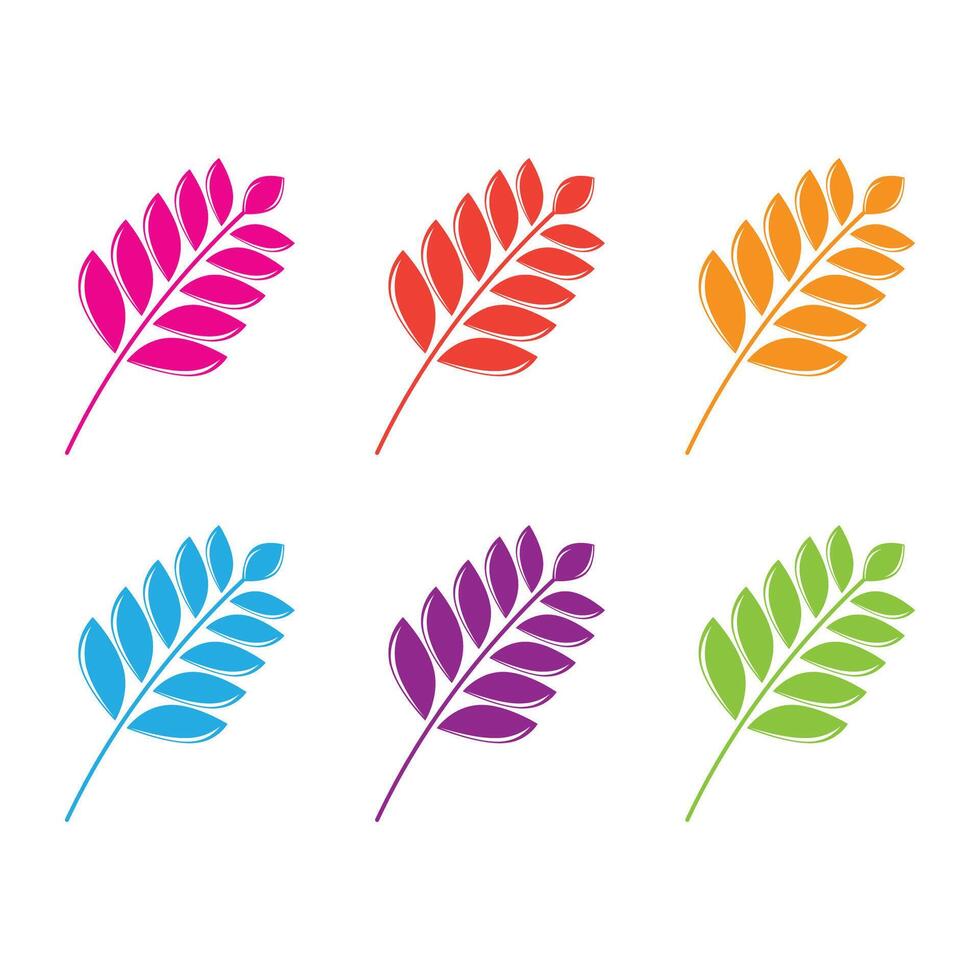 Set colorful leave logo vector