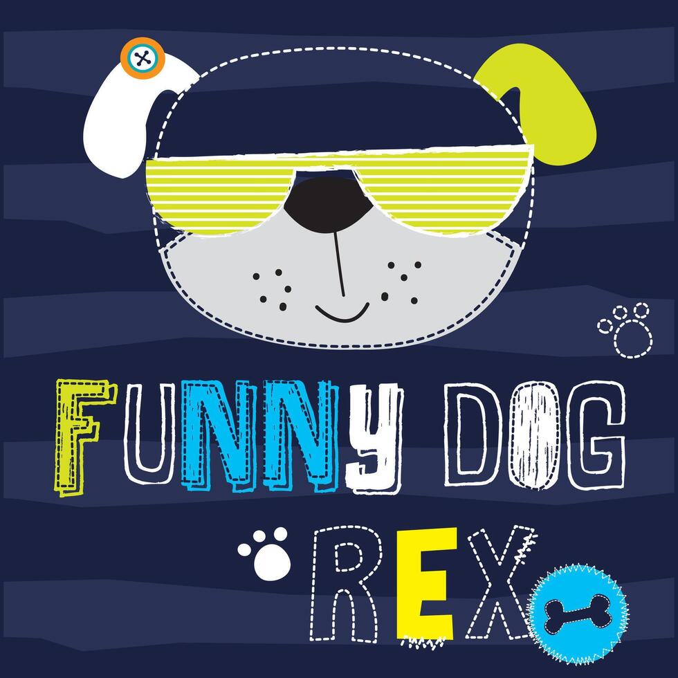 Playful Dog Typography T-Shirt Graphic Design for Pet Lovers - Funny Rex Lettering Art vector