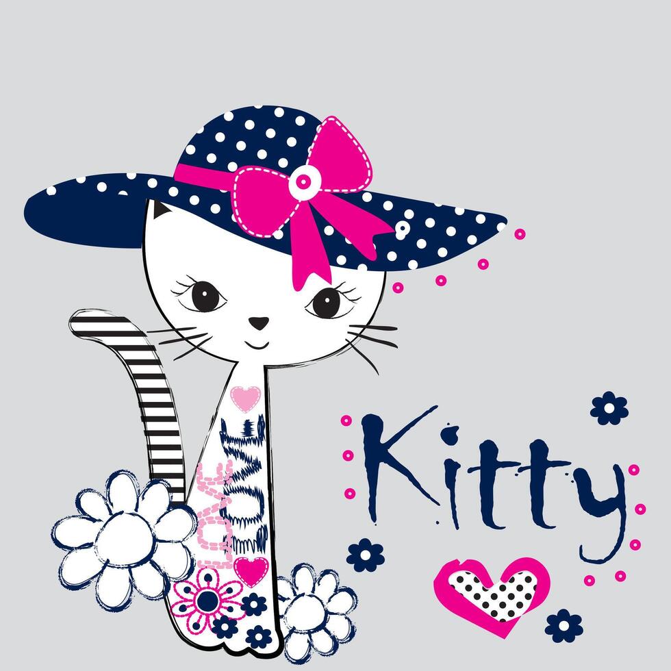 Playful Kitten Love Quote Typography Graphic Tee Design for Cat Lovers vector