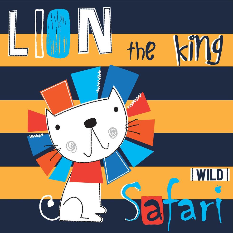Majestic Lion King Typography T-Shirt Design - Wild Safari Roar Graphic Art vector