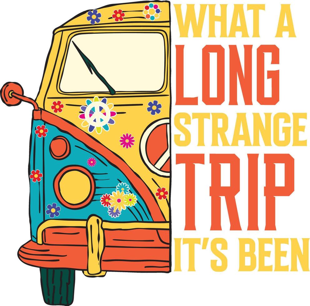 Retro Psychedelic Vintage T-Shirt Design with Groovy Typography vector