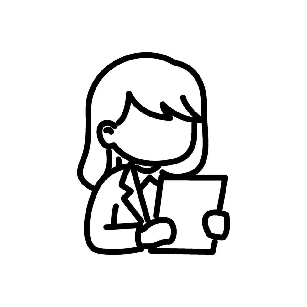 Journalist reading a document icon vector