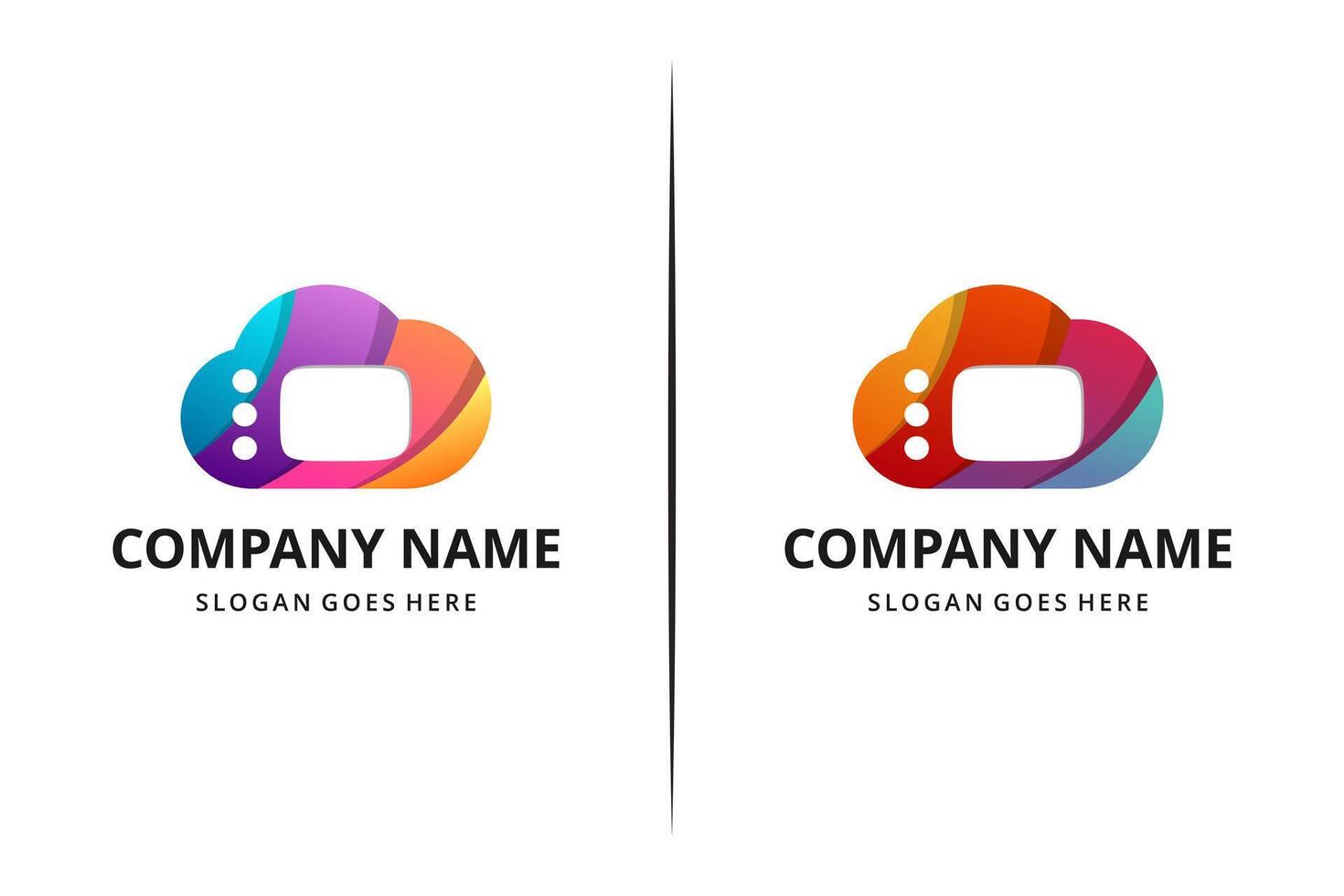 Set of Stream Now Logo available in illustration, logo and icon cloud tv streaming, four gradient color. mosaic concept. vector