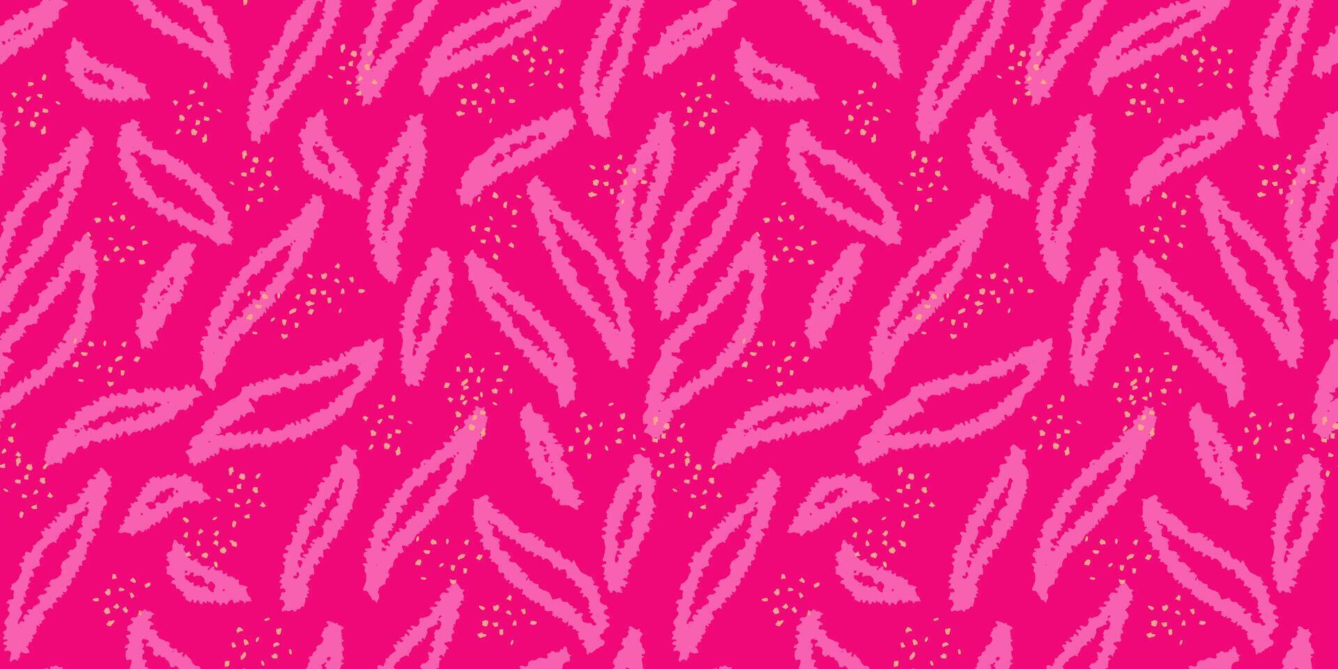 Seamless abstract pattern featuring textured organic shapes on a vivid pink background. Plain contemporary print. han drawn. Designs for textiles, stationery, packaging, and modern decor, vector