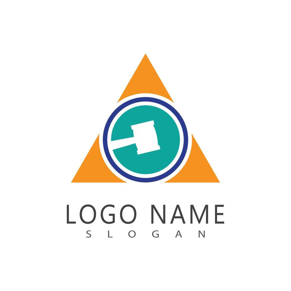 Judge's hand holding logos vector
