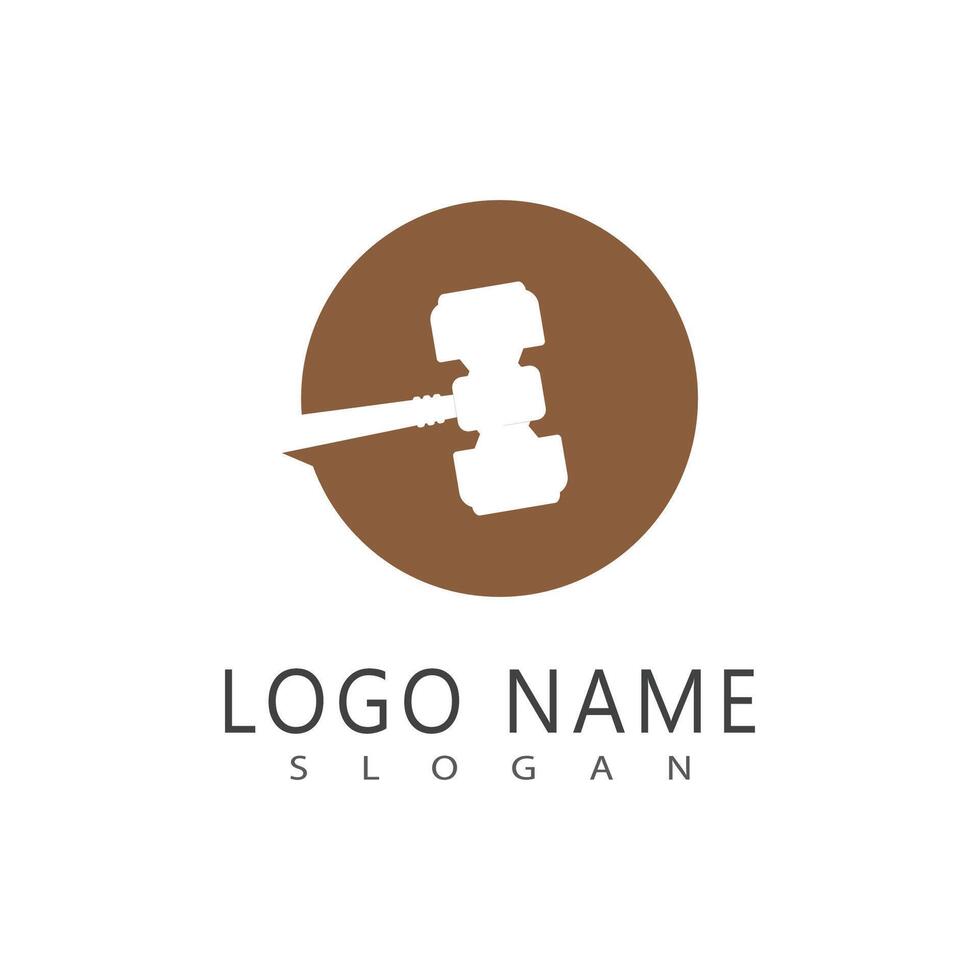 Judge's hand holding logos and symbol vector