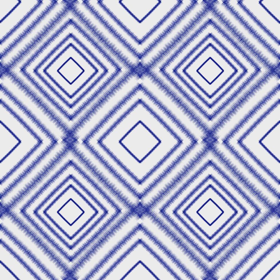 Geometrict Ikat Pattern Traditional in bluel background. vector