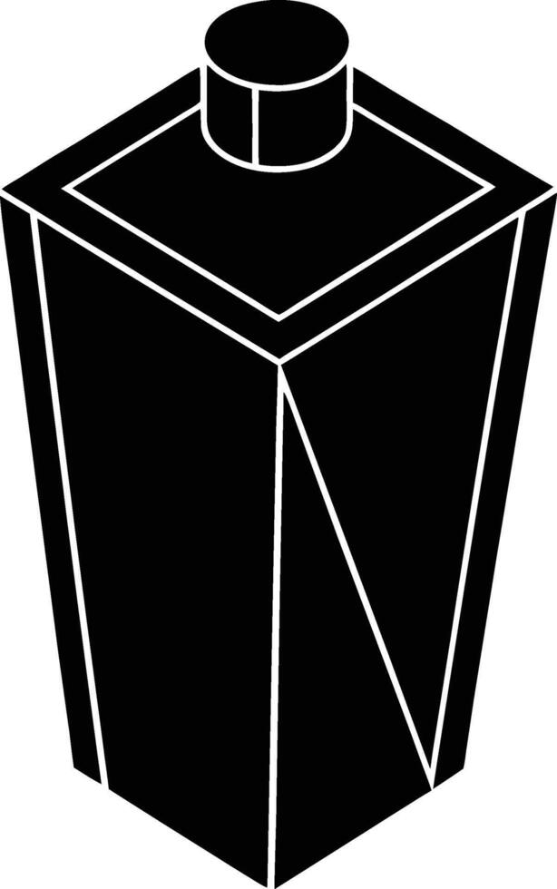 Black silhouette of bottle shape. Drink or packaging bottle icon. Minimal product container design. Simple bottle illustration. vector