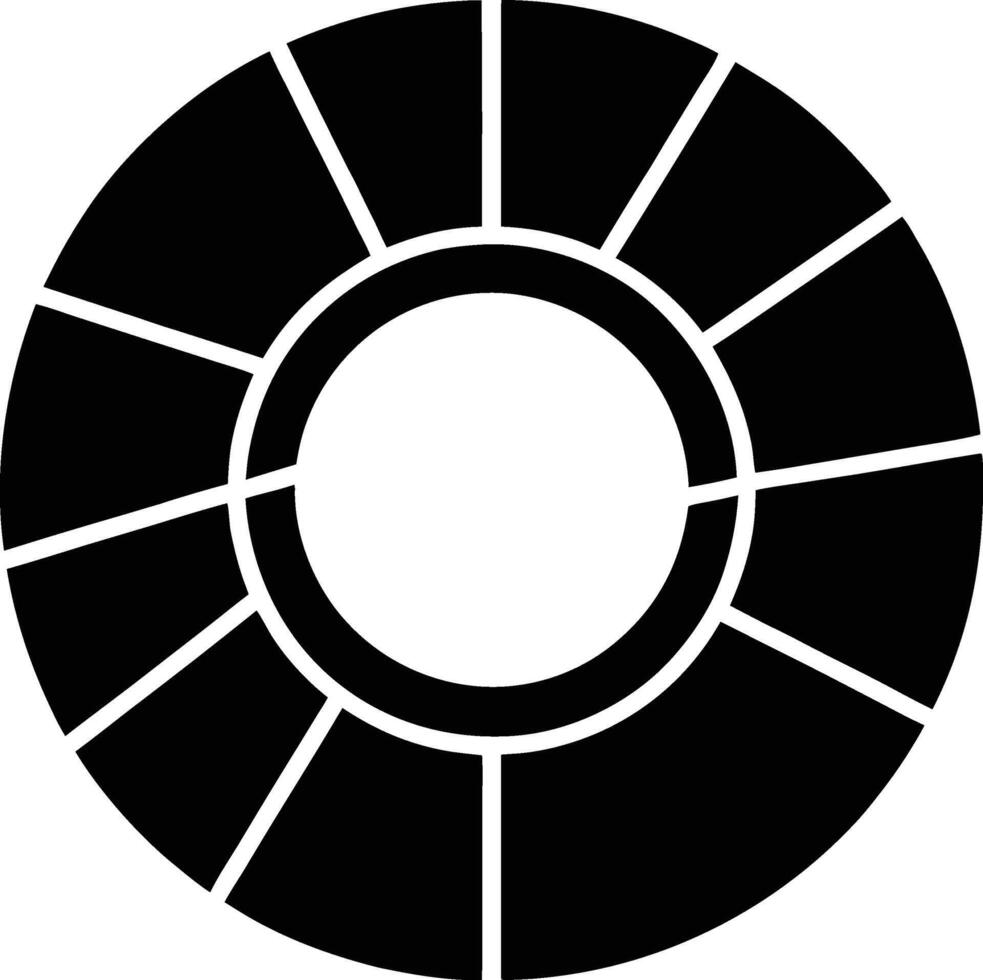 Black car tire icon. Automobile wheel silhouette design. Transportation rubber tire symbol. Vehicle part simple round shape. vector