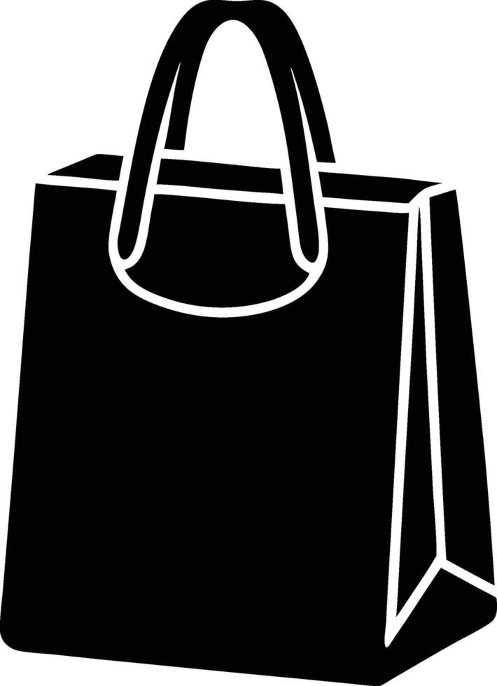 E-commerce shopping bag icon. Online store purchase art. Digital shopping concept design. Retail business silhouette graphic. vector