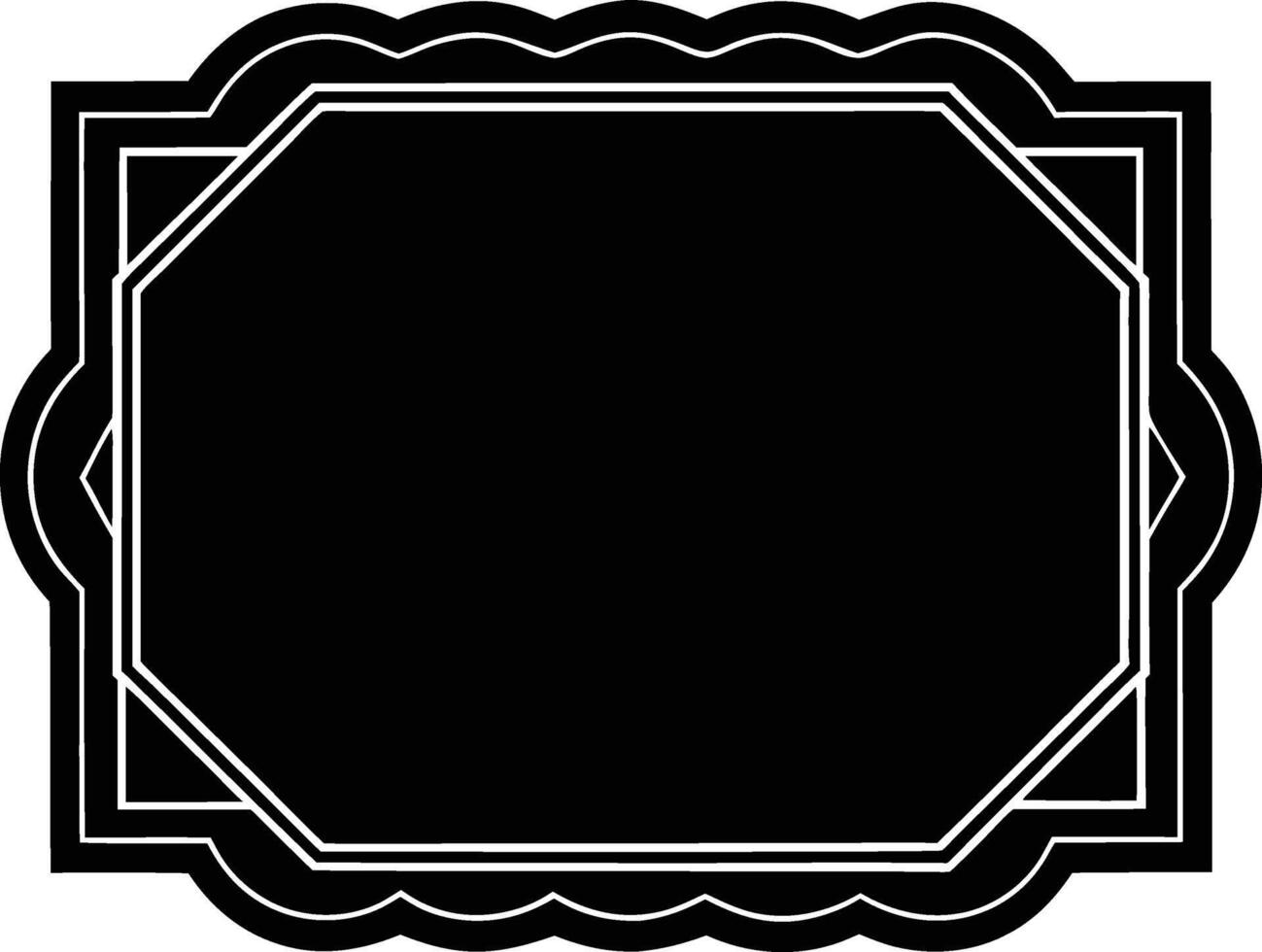 Elegant decorative frame design, Classic black border art, Vintage photo frame silhouette, Ornamental square frame icon vector
