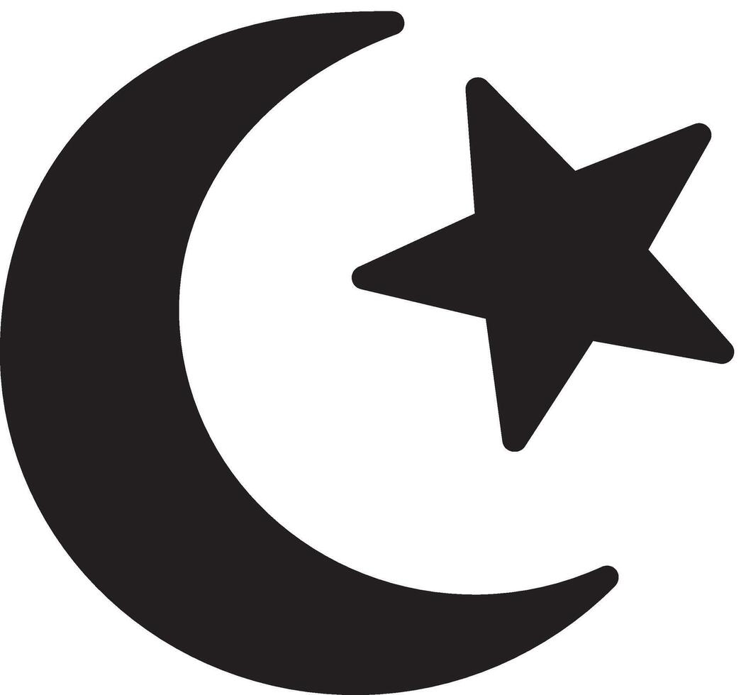Stars And Moon Icon Silhouette vector
