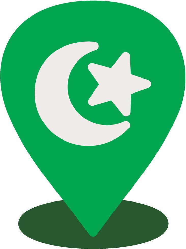 Mosque Location Silhouette for Icon Green Color vector