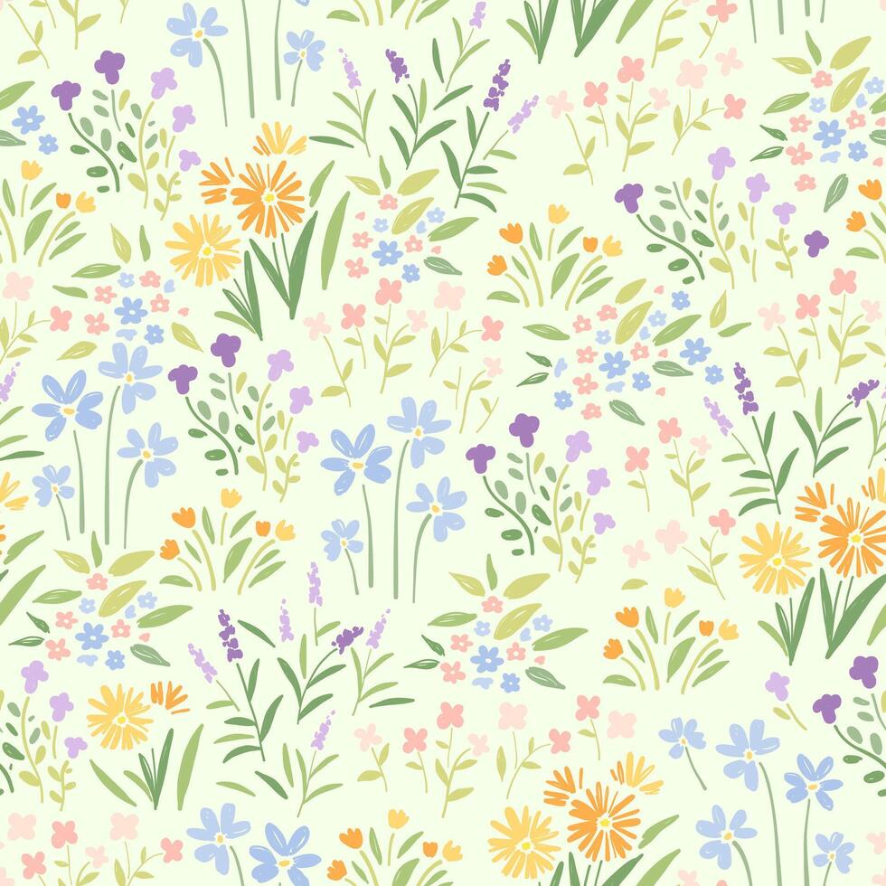 tiny whimsical wild floral vector