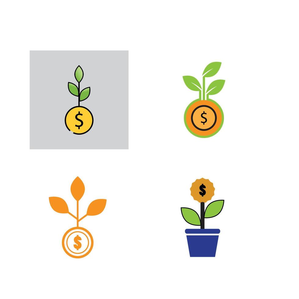 Stylized set of Economic colorful logos vector
