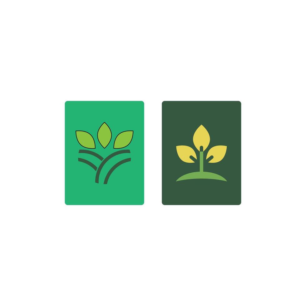 Stylized set colorful leaves logo vector