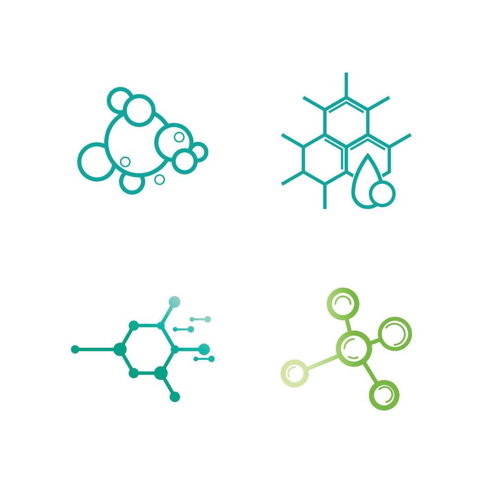 Stylized set molecule logos symbol design vector
