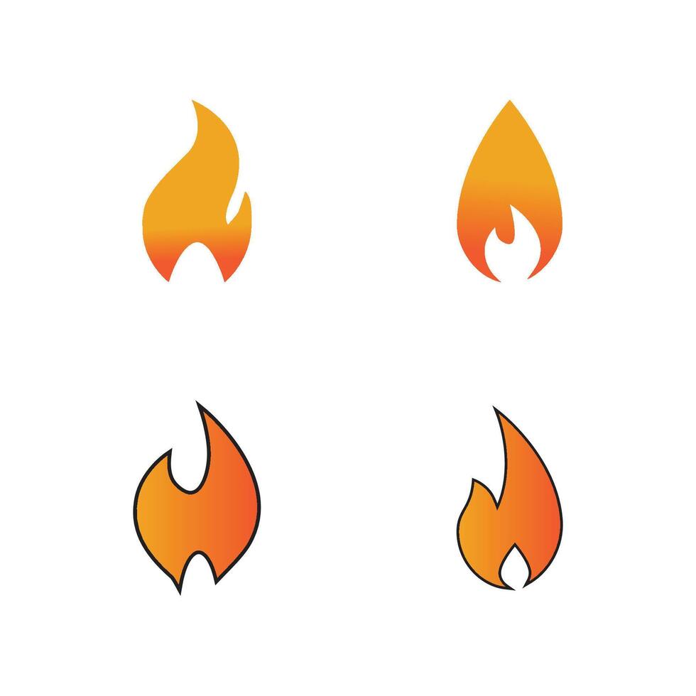Stylized set Fire logos and symbol vector